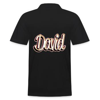 David First Name Name Graffiti Design - Men's Polo Shirt - black - Back - Kai (181cm)