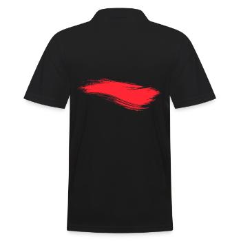 Pinselstrich Linie Rot - Männer Poloshirt - Schwarz - Hinten - Kai (181cm)