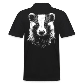 Dachs Portrait Waldtier Wald Wildtier Dachse - Männer Poloshirt - Schwarz - Hinten - Kai (181cm)