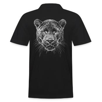 Panthère Portrait Faune Jungle - Polo Homme - noir - Dos - Kai (181cm)