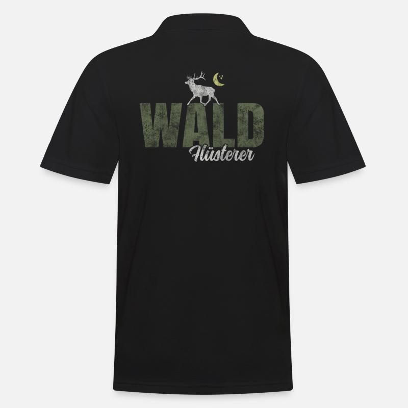 Wald Flüsterer - Männer Poloshirt - Schwarz
