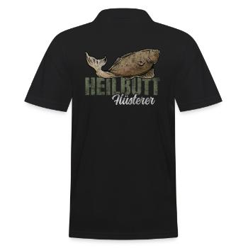 Heilbutt Flüsterer - Männer Poloshirt - Schwarz - Hinten - Kai (181cm)