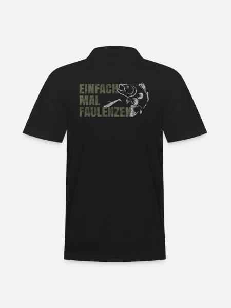 Einfach mal Faulenzen - Männer Poloshirt - Schwarz