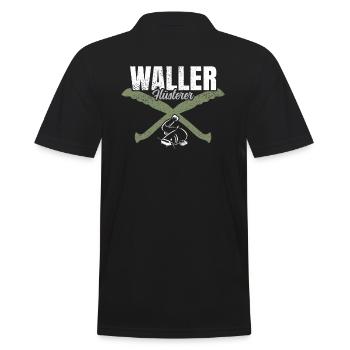 Waller Angeln - Männer Poloshirt - Schwarz - Hinten - Kai (181cm)