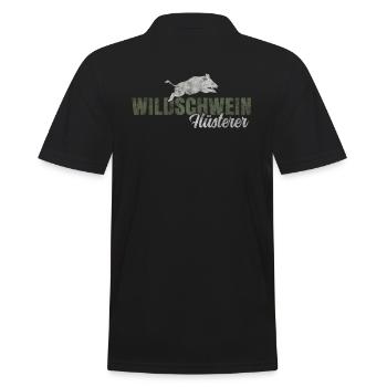Wildschwein Flüsterer - Männer Poloshirt - Schwarz - Hinten - Kai (181cm)