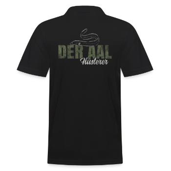 Der Aal Flüsterer - Männer Poloshirt - Schwarz - Hinten - Kai (181cm)