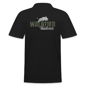Waldtier Flüsterer - Männer Poloshirt - Schwarz - Hinten - Kai (181cm)