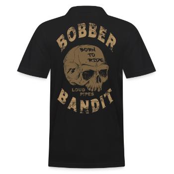 Bobber Bandit Gold - Männer Poloshirt - Schwarz - Hinten - Kai (181cm)