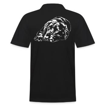 LABRADOR Retriever Labbi Dogs Portrait Wilsigns - Men's Polo Shirt - black - Back - Kai (181cm)