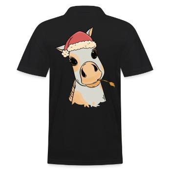Fohlen Baby Xmas Weihnachtsgeschenk Pferdenarr - Männer Poloshirt - Schwarz - Hinten - Kai (181cm)