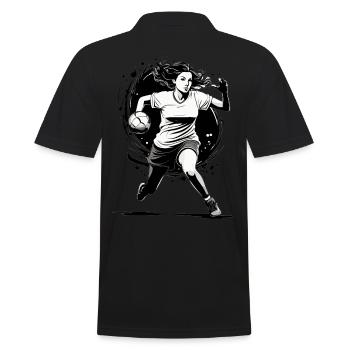 Handball player streetwear Iconic style - Men's Polo Shirt - black - Back - Kai (181cm)