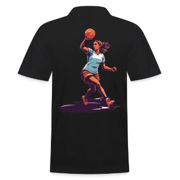 Handball player streetwear Iconic style - Men's Polo Shirt - black - Back - Kai (181cm)