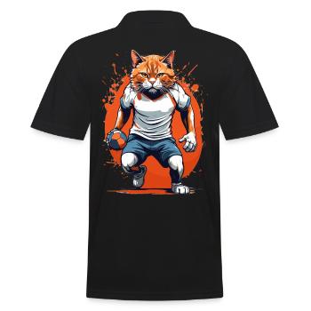 Handball, chat, streetwear et style iconique - Polo Homme - noir - Dos - Kai (181cm)