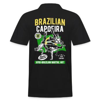 Brazilian Capoeira Afro Art - Männer Poloshirt - Schwarz - Hinten - Kai (181cm)
