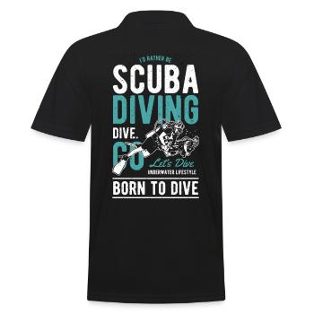 Gerätetauchen Sporttauchen Scuba Diving Taucher - Männer Poloshirt - Schwarz - Hinten - Kai (181cm)