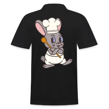 Hase Koch Köche Köchin Koch Gastgeber Kaninchen - Männer Poloshirt - Schwarz - Hinten - Kai (181cm)