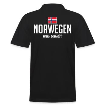 Norwegen was sonst Spruch Skandinavien Urlaub - Männer Poloshirt - Schwarz - Hinten - Kai (181cm)