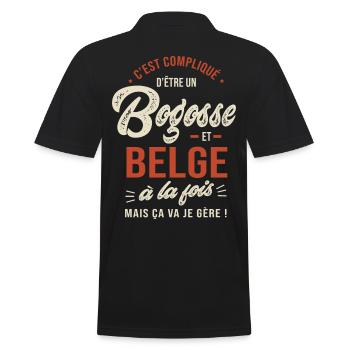 Belge Bogosse Cadeau Humour Belgique - Polo Homme - noir - Dos - Kai (181cm)