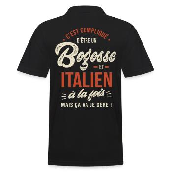 Italien Bogosse Cadeau Humour Italie - Polo Homme - noir - Dos - Kai (181cm)
