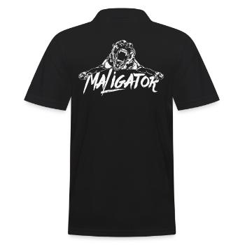 Maligator - Belgian Malinois Wilsigns - Männer Poloshirt - Schwarz - Hinten - Kai (181cm)