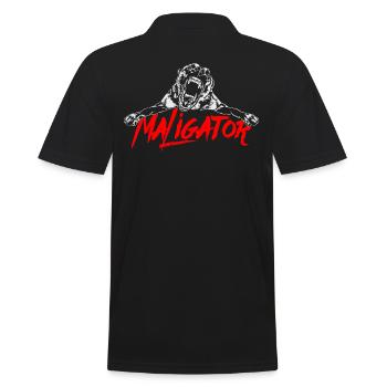 Maligator - Belgian Malinois Hunde Hund Wilsigns - Männer Poloshirt - Schwarz - Hinten - Kai (181cm)