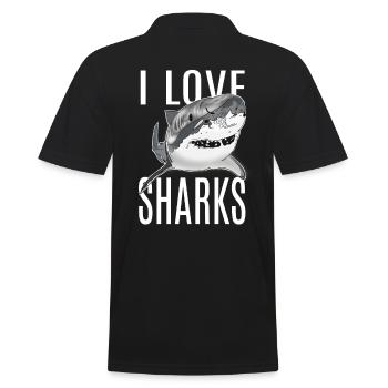 J'aime les requins - Polo Homme - noir - Dos - Kai (181cm)