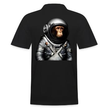 Space Astronaut Monkey - Men's Polo Shirt - black - Back - Kai (181cm)