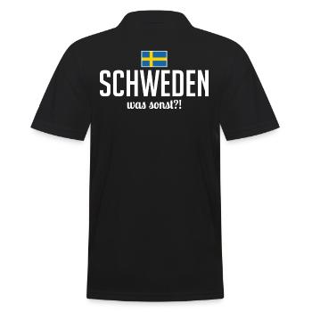 Schweden was sonst Spruch Skandinavien - Männer Poloshirt - Schwarz - Hinten - Kai (181cm)