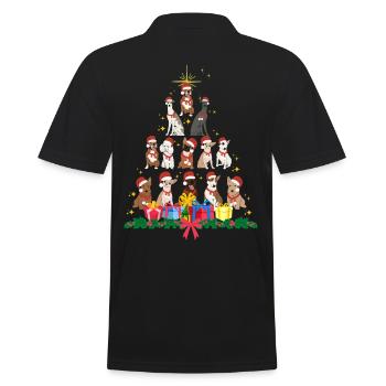 Hund Weihnachten. Weihnachtsgeschenk - Männer Poloshirt - Schwarz - Hinten - Kai (181cm)