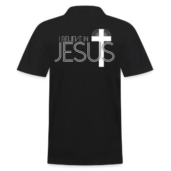 Je crois en Jésus - Croix de Jésus-Christ - Polo Homme - noir - Dos - Kai (181cm)