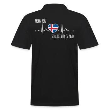Mon cœur bat pour l’Islande la Scandinavie - Polo Homme - noir - Dos - Kai (181cm)