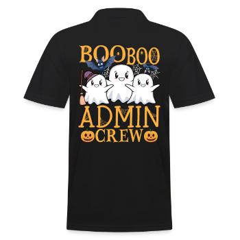 Admin uu Lustig Admin - Männer Poloshirt - Schwarz - Hinten - Kai (181cm)
