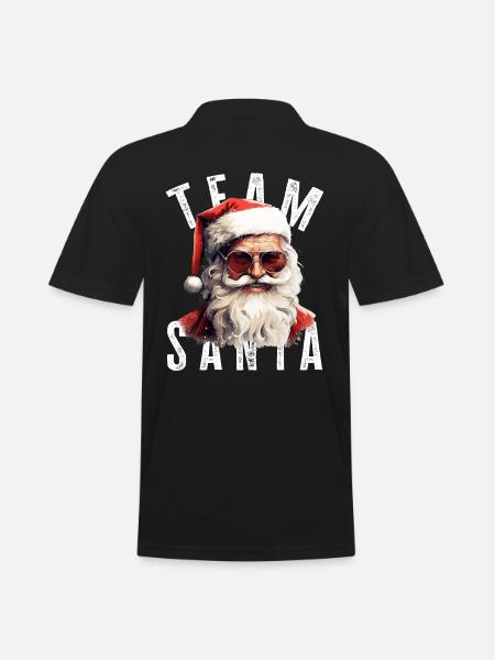 Team Santa Weihnachtsmotiv Weihnachtsmann - Männer Poloshirt - Schwarz