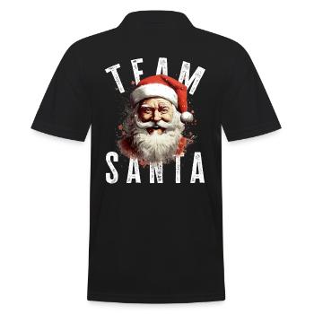 Team Santa Weihnachtsmotiv Weihnachtsmann - Männer Poloshirt - Schwarz - Hinten - Kai (181cm)