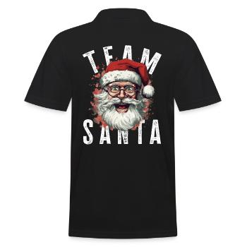 Team Santa Weihnachtsmotiv Weihnachtsmann - Männer Poloshirt - Schwarz - Hinten - Kai (181cm)