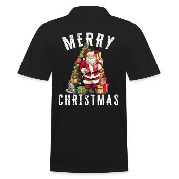 Père Noël - Noël - Motif de Noël - Polo Homme - noir - Dos - Kai (181cm)