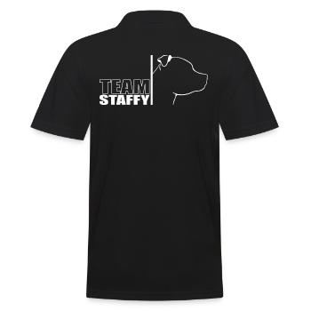 TEAM Staffy Staffordshire Bullterrier Wilsigns - Männer Poloshirt - Schwarz - Hinten - Kai (181cm)