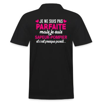 Ich bin Feuerwehrmann und es ist fast dasselbe. - Männer Poloshirt - Schwarz - Hinten - Kai (181cm)