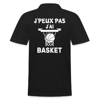 T-shirt humour j'peux pas j'ai basketball - Polo Homme - noir - Dos - Kai (181cm)