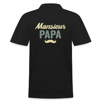 Monsieur Papa Père T-Shirt - Polo Homme - noir - Dos - Kai (181cm)