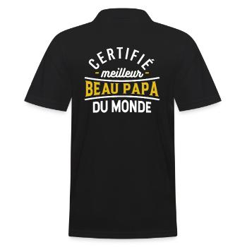 Certifié meilleur beau papa du monde t-shirt - Polo Homme - noir - Dos - Kai (181cm)