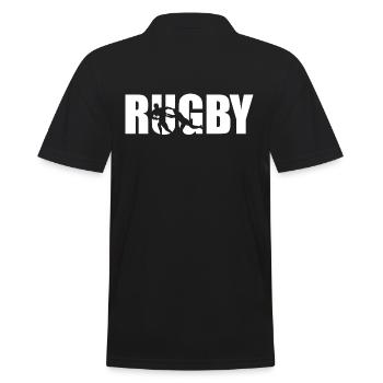 Rugby - Männer Poloshirt - Schwarz - Hinten - Kai (181cm)