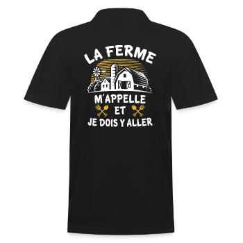 la ferme m'appelle et je dois y aller - Polo Homme - noir - Dos - Kai (181cm)
