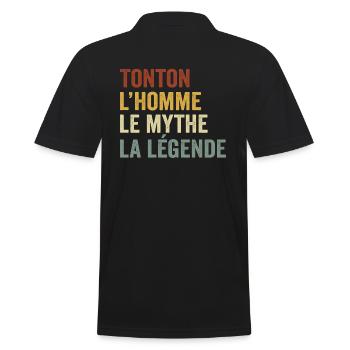 Tonton l'homme le mythe la légende T-Shirt - Polo Homme - noir - Dos - Kai (181cm)
