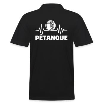 petanque heartbeat t-shirt - Men's Polo Shirt - black - Back - Kai (181cm)