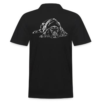 KLEINER MÜNSTERLÄNDER Jagd Wilsigns Munsterlander - Männer Poloshirt - Schwarz - Hinten - Kai (181cm)