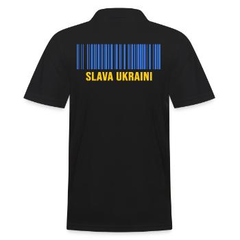 slava ukraini stand avec ukraine gratuit kiew code-barres - Polo Homme - noir - Dos - Kai (181cm)