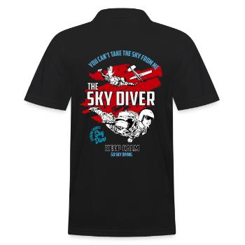 Sky Diving, Fallschirmspringer - Männer Poloshirt - Schwarz - Hinten - Kai (181cm)