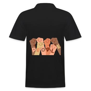 Gegen Rassismus Gleichheit Frieden Gegen Nazis - Männer Poloshirt - Schwarz - Hinten - Kai (181cm)