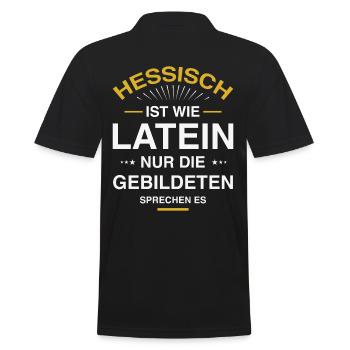 Hessisch ist wie Latein Design für Hessen - Männer Poloshirt - Schwarz - Hinten - Kai (181cm)